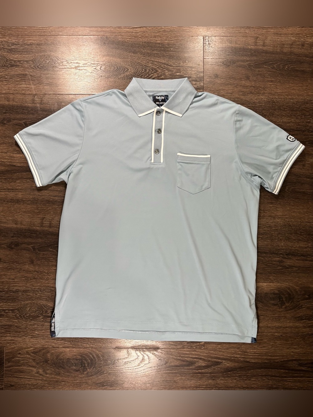 Footjoy Todd Snyder Light Blue Polo with Cream Contrast Trim